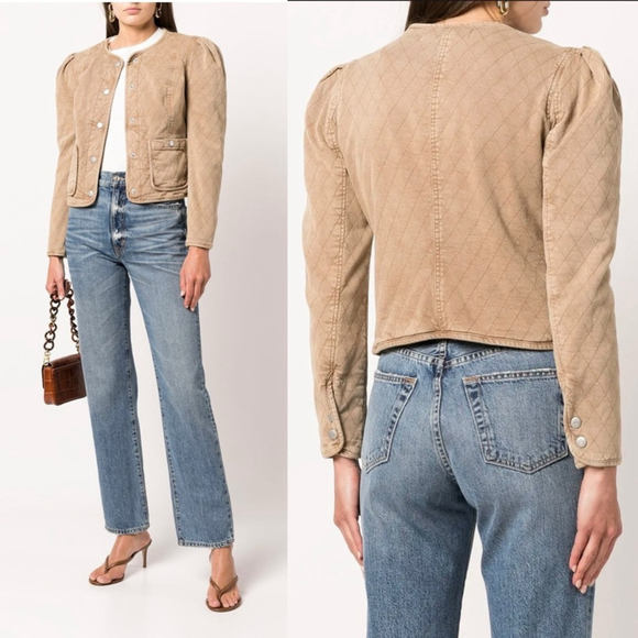 Veronica Beard Camilla Quilted Jacket Tan - S - Picture 14 of 14